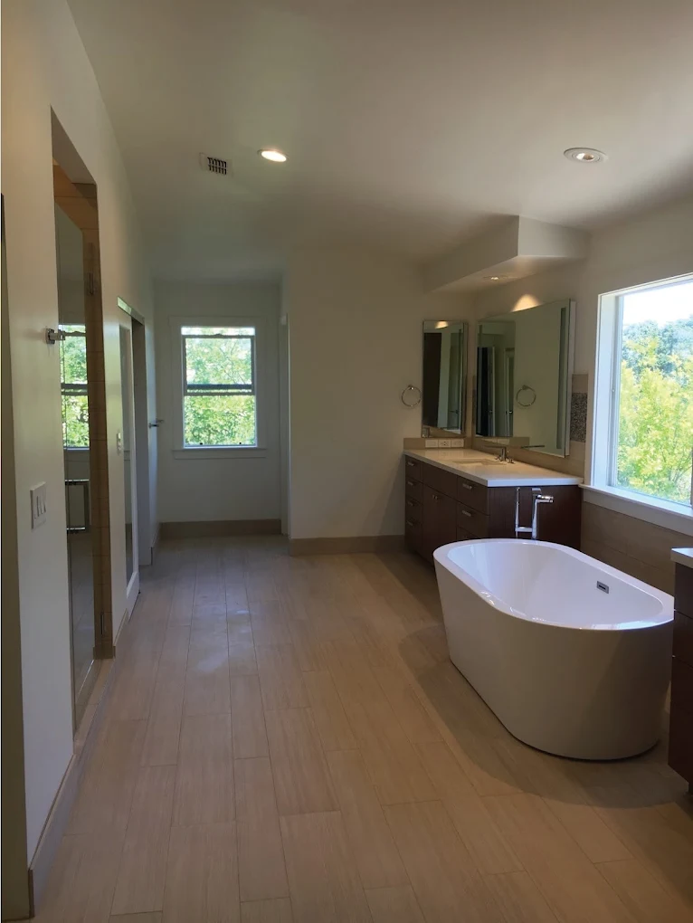 Freestanding tub bathroom remodel